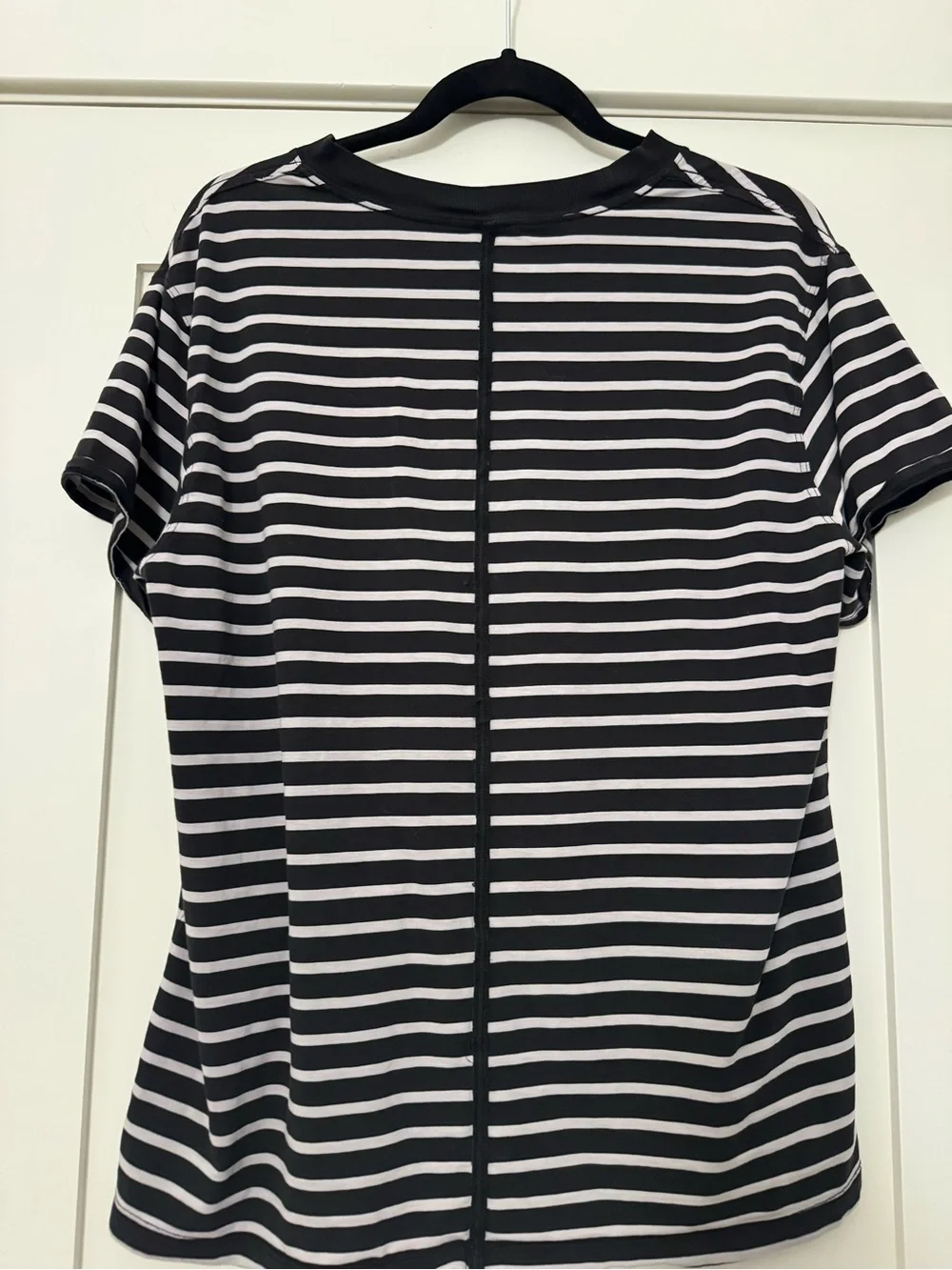 lululemon athletica Black and White Striped Short Sleeve Tee - Picture 2 of 5